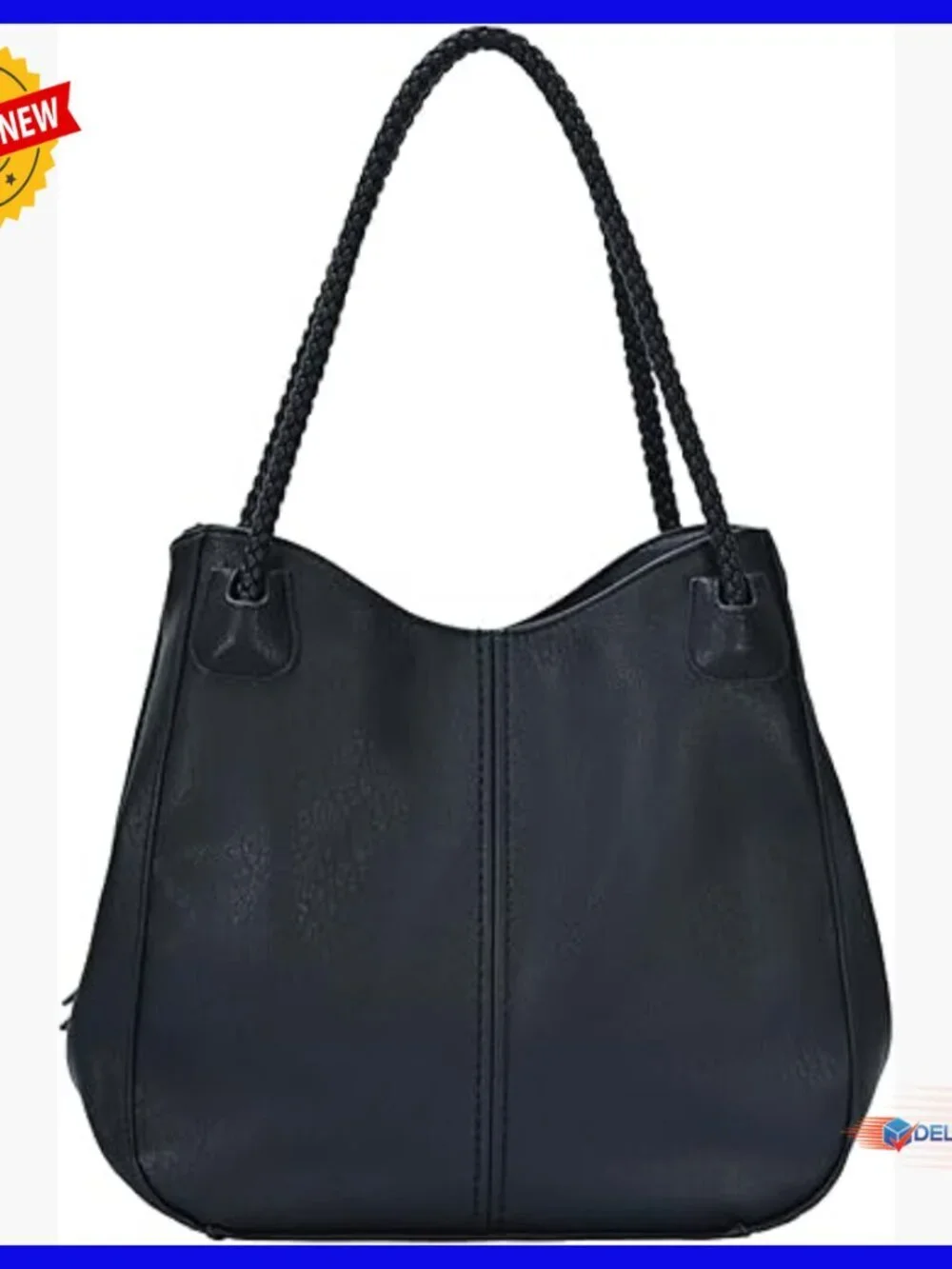 Vegan Leather Hobo Bag Spacious 14x13 Shoulder Purse Everyday Women